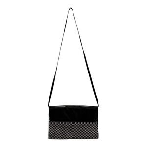 Charles Jourdan Handbag Black Silver Metallic Woven Leather Magnetic Vintage